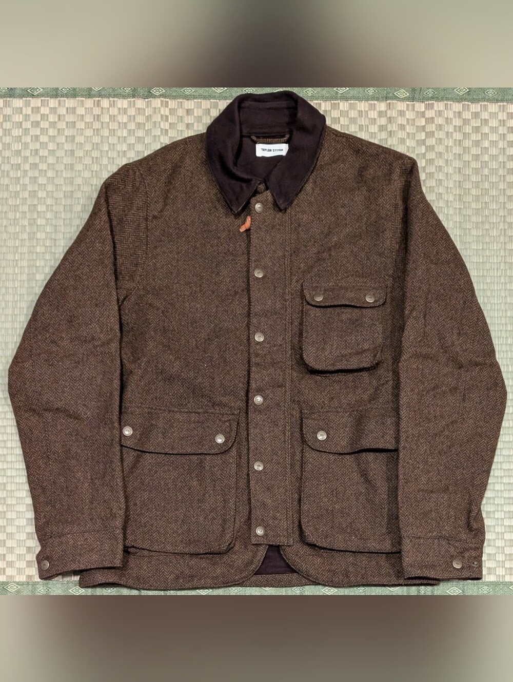Taylor Stitch The Rover Jacket in Oak Herringbone Waxed Wool Size 42 Made in USA
